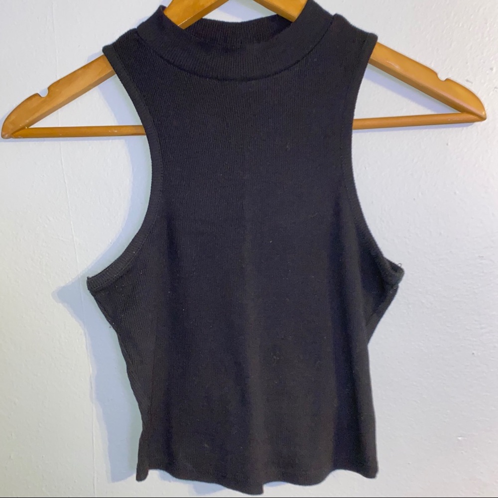 Mock Neck Ribbed Tank Top